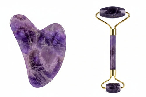 Amethyst Roller Set Heart Shaped Gua Sha Massage